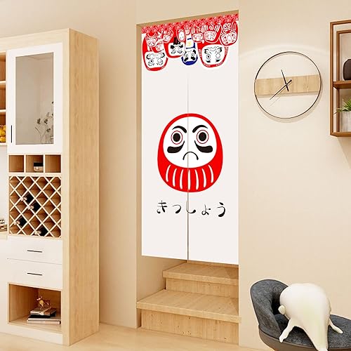 LIGICKY Noren Rideau de Porte Style Japonais Daruma Imprimé Fenêtre Tapisserie pour Décoration de Maison 85 x 150 cm - Nail Gallerys