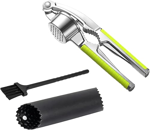Presse Ail Manuel,2 en 1 Presse-Ail Broyeur Garlic Press avec et Brosse de Nettoyage Hachoir à Aile,Facile à Presser et Utiliser et à Nettoyer - Nail Gallerys