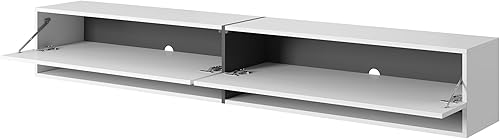 Selsey MIRRGO - Meuble TV 200 cm marbre Blanc avec Insert d'or - Nail Gallerys