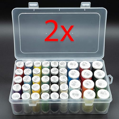 Lot de 2 boîtes de fil à coudre pour fil à coudre - Boîtes de rangement pratiques pour ranger les bobines de fil, bobines de fil et fil à coudre - jusqu'à 84 bobines - Nail Gallerys