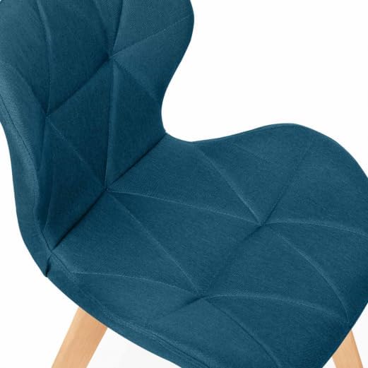 IDMarket - Lot de 4 chaises ROBINE en Tissu Mix Color Bleu, Gris, Beige et Noir - Nail Gallerys