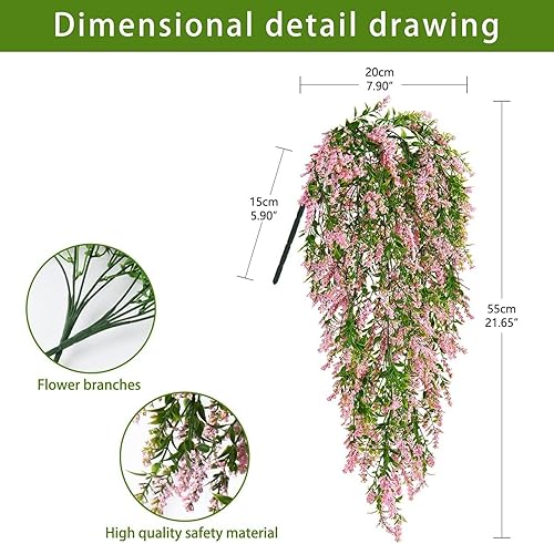 Zundo 2 Pièces Panier Suspendu Fleur Artificielle, Fleurs Artificielles sur Mur, Fleurs Suspendues, Fleurs Artificielles - Nail Gallerys