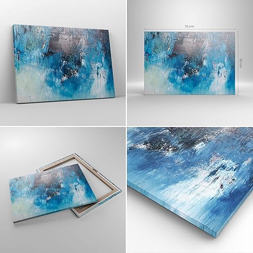 Moderne Impression sur Toile 100x70cm Image Tableau Decoration Murale Abstraction Bleu Noir Grand Tableaux Decoratifs Muraux Chambre Horizontal Deco Cadre Décoration Salon Art Wall AA100x70-4155 - Nail Gallerys