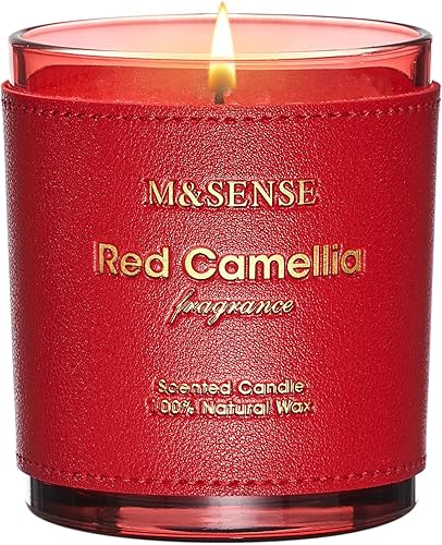 M&SENSE Bougie Parfumées Fleur D’Oranger Et Safran - Bougie en cire de soja végétalienne, parfumée naturelle, non toxique, Parfum Épicé/Floral pour Salon, Cadeau Homme ou Cadeau Luxe - Nail Gallerys