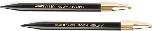 Lantern Moon Interchangeable Aiguille Conseils, Laiton Bois, Size: 10.75/7 Mm, 13 cm, 7 mm, Set de 2 Pièces - Nail Gallerys