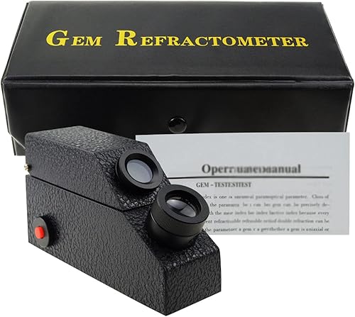 HMWOKPOT Réfractomètre Professionnel Gem - Bijoux RHG181 1.30-1.81, Bijoux Identification des Pierres Précieuses Gem Réfractomètre Outil De Testeur De Gemmologie Portable - Nail Gallerys