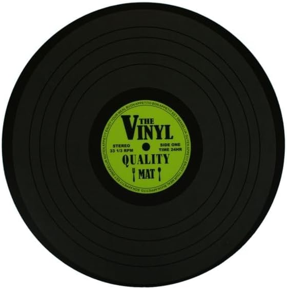 Ebiz 4 Sets de Table Disques Vinyle Vintage Rétro Lavable 39 cm Rose, Bleu, Vert, Jaune - Nail Gallerys