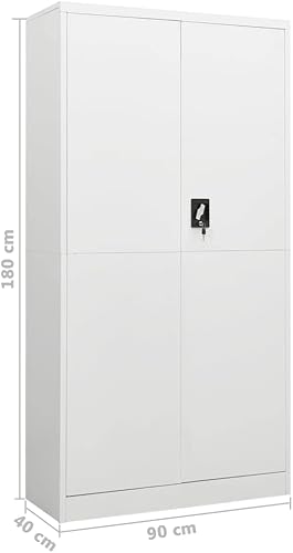 VidaXL Armoire à casiers Blanc 90x40x180 cm Acier - Nail Gallerys