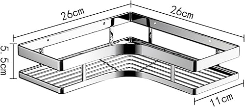 Jenngaoo Étagère D'angle de Salle de Bain, en Acier Inoxydable, Sans Perçage, Support de Rangement Mural pour Panier de Rangement de Douche Avec Adhésif Sans Trace pour Douche, Toilettes - Nail Gallerys