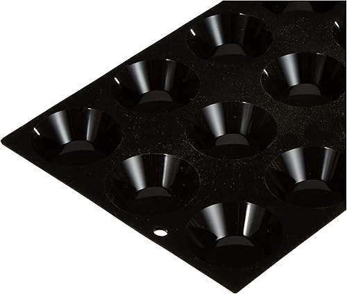 De Buyer - Plaque de 15 mini-Tartelettes MOUL'FLEX en silicone - 17,5 x 30 cm -, Noir - Nail Gallerys