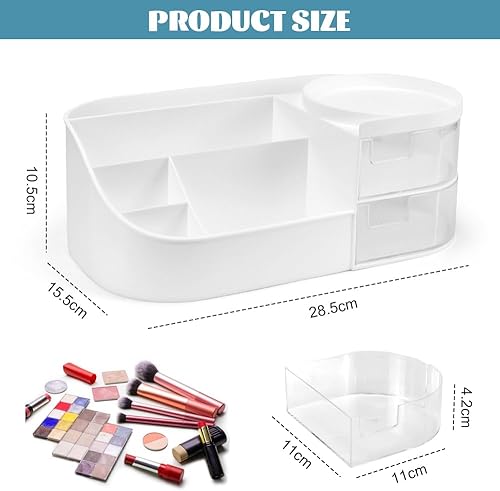 REFORUNG Organisateur de Maquillage Blanc Boîte de Rangement Maquillage Tiroir Organisateur en Plastique Makeup Organize pour Ranger Rouge à Lèvres et Cosmétiques- Blanc - Nail Gallerys