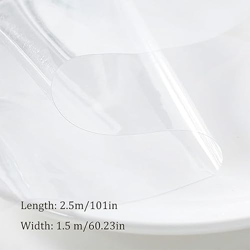 Xmart 153x259 cm Nappe Transparente Imperméable et Résistant à l'huile Nappe Transparente Rectangulaire épaisseur 0,13 mm Nappe Plastique Fête Hôtel Camping Protege Table Transparent - Nail Gallerys