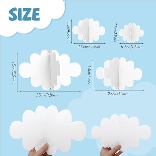 JJiaoLinin 3D décorations de Nuage, Lot de 16 Faux Nuages pour Plafond, Accessoires de Nuage artificiels, pour Plafond, décoration de Mariage, Dhambre d'enfant, décoration de fête(Blanc) - Nail Gallerys