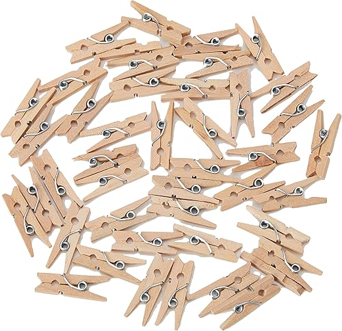 APLI 13478 - Mini Pinces en Bois Naturel 45 Unités - Nail Gallerys