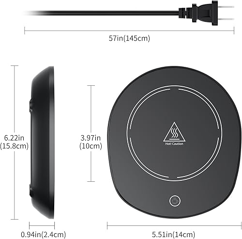 Chauffe Tasse Bureau avec Inductance Gravitationnelle pour Arrêt Automatique, Maintien Thé Lait Café au Chaud en Cuisine et Maison (sans Tasse) - Nail Gallerys