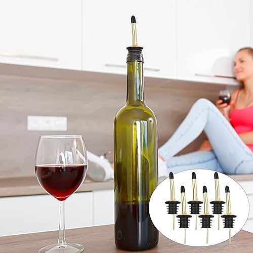 Ehuihuan 6 PièCes Verseurs En Acier Inoxydable, Bec Conique Avec Capuchons En Caoutchouc, Bec Verseur, Verseur à Liqueur Pour Bar, Pub, Liqueur Huile D'Olive Café Sirop Sauce Soja Bouteille - Nail Gallerys