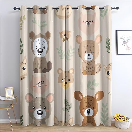 Luxfieo Rideau Occultant Cochon - Décoration Cochon, Rideau Thermique Motif Enfant Animaux de la Ferme Mignon, Lot de 2 Rideaux Opaque à Oeillets pour Fenetre Chambre Salon, 75x166 cm (LxH) - Nail Gallerys