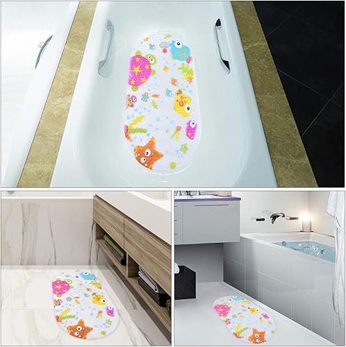 SECINBO Tapis de Bain Antidérapant,Tapis de Douche Résistant à la Moisissure,Tapis de Bain pour Bébé,Tapis pour Enfants avec Ventouses pour Baignoire de Salle de Bains,Lavable,PVC,69×38cm - Nail Gallerys