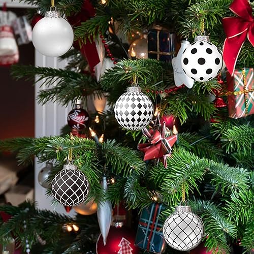 Lot de 12 boules de Noël noires - Boules de Noël amusantes - Décoration de sapin de Noël incassable - Décoration de sapin de Noël d'automne pour le festival - Nail Gallerys