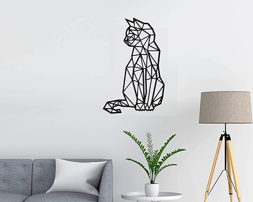 Chat 40 cm - Décoration murale en bois - Chat - Décoration murale - Décoration murale - Décoration murale murale minimaliste - Nail Gallerys