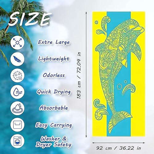OJMHD Lot de 10 serviettes de plage en microfibre à séchage rapide et anti-sable pour adultes, 180 x 90 cm, extra larges pour piscine, homme et femme, 10 styles, 180 x 90 cm - Nail Gallerys