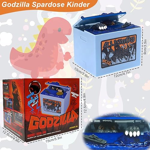 Aohcae Godzilla Tirelire électronique Grande tirelire électronique pour enfants Godzilla Jouet pour décoration de chambre d'enfant, cadeau, jouet - Nail Gallerys