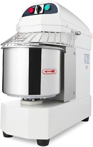 Pétrin à Pâte Professionnel - PESAGE MB - Mélangeur à Pâte Professionnel - Acier Inoxydable et Fonte - 10L - 4kg - 650W - 160t/min - Blanc, Inoxydable - Nail Gallerys
