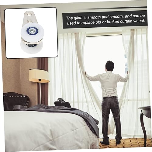 HOMSFOU 4Pièces Nylon pour Rideaux Lot de Roues Silencieuses pour Portes Coulissantes Armoires Roue de Suspension Durable pour Rideaux Images Suspendues - Nail Gallerys