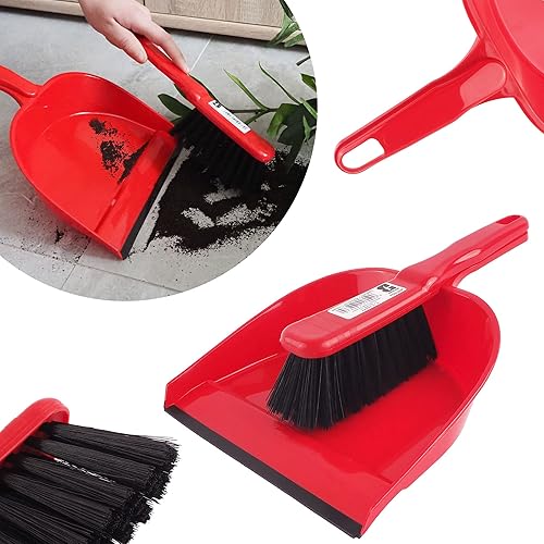 BAUSTER Kit de balayage adapté à la pièce – Balayette et pelle avec lèvre en caoutchouc – Plastique robuste – Parfait pour la maison, la cuisine, le bureau et la voiture - Nail Gallerys