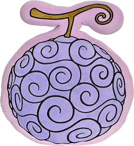 Elbenwald One Piece Coussin fruit du diable au design Mera Mera - 35 x 36,5 x 9,5 cm - Pour fans d'anime - Unisexe - Jaune - Nail Gallerys