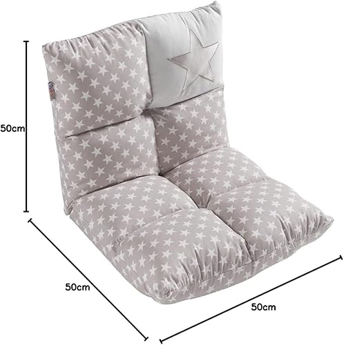 howa - 2 en 1 Fauteuil pour Enfant + Canapé pour Enfant – Dossier réglable à 6 Positions Gris/Blanc 8602 - Nail Gallerys
