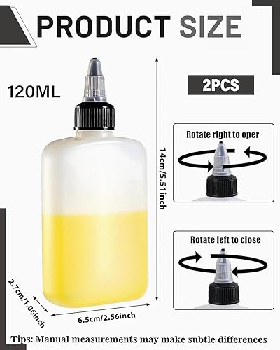 KEMUZ 2 Pcs petites bouteilles distributrices d'huile de camping, réutilisable, 120 ml Mini bouteilles à presser pour le camping, la cuisine, les épices, bouteilles vides pour cuisiner en camping - Nail Gallerys