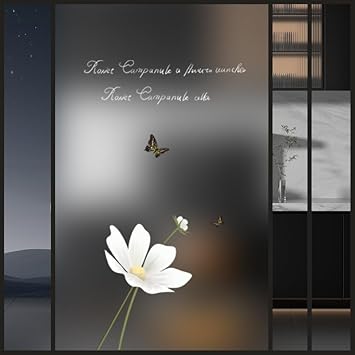 Film Fenetre Anti Regard Fleur Blanche Papillon Film Opaque Vitrage Vitre Occultant Fenêtre Brise Vue Fenetre Anti Regard pour Salle de Bain Cuisine Bureau 70x120cm/1 Pcs - Nail Gallerys