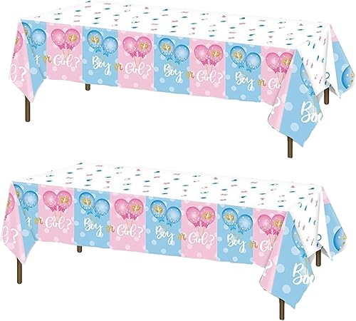Gender Reveal Nappe de Fête 2PCS Rose Bleu Boy Or Girl Nappe Jetable Imperméable Ballon Nappe de Fête Décoration Enfant Anniversaire Baby Shower Table Décoration de Fête Accessoires 137×274cm - Nail Gallerys