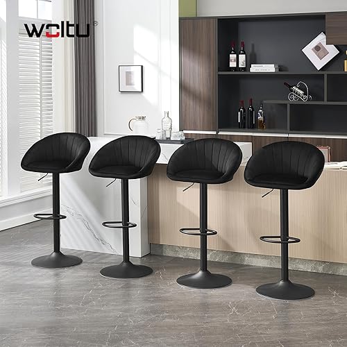 WOLTU Tabouret Bar, Lot de 2, Chaise de Bar Pivotante Réglable en Hauteur, Tabouret Cuisine avec Dossier et Repose-Pieds, Siège Rembourré, en Similicuir Vintage,Beige, BH429be-2 - Nail Gallerys