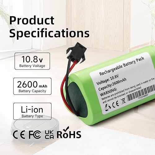 K KYUER 2600mAh Replacement Aspirateur Batterie pour Vactidy Nimble T6 T7 T8 Vactidy LS001-02 Robot Vacuum Cleaner Battery - Nail Gallerys