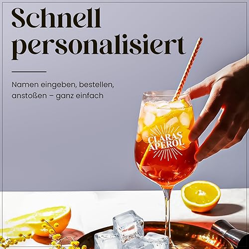 Verre Aperol Spritz Personnalisé Avec Nom - Gravure Sur Verre à Vin - Cadeau d'Anniversaire et Apéritif - Nail Gallerys