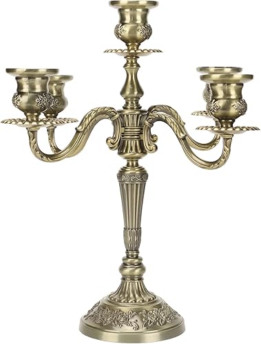 Candélabre à 5 Bras, Bougeoir en Bronze Antique, Bougeoir Conique Vintage pour Décoration De Dner De Mariage - Nail Gallerys