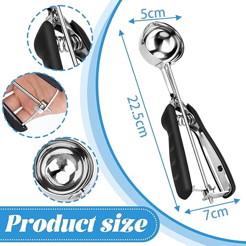 Cuillere a glace, 5 cm Cuillere glace boule, Matériau en acier inoxydable 304, pour la crème glacée, les boules de melon, les boulettes de viande, les gâteaux - Nail Gallerys