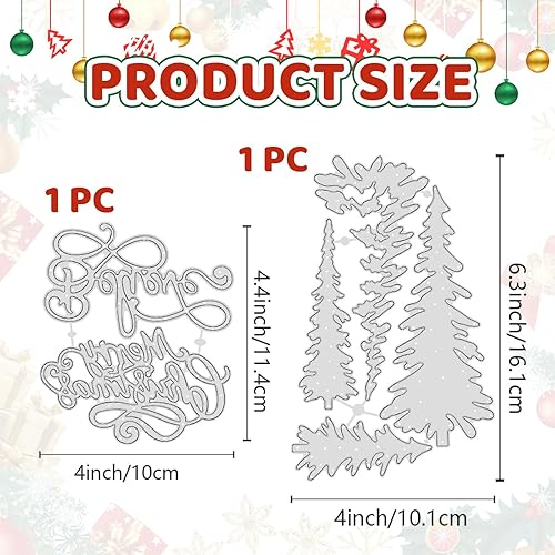 BelleVive Lot de 2 perforatrices en métal avec pins de Noël et mots « Joyeux Noël » pour la fabrication de cartes, scrapbooking, journal, album photo, décoration - Nail Gallerys