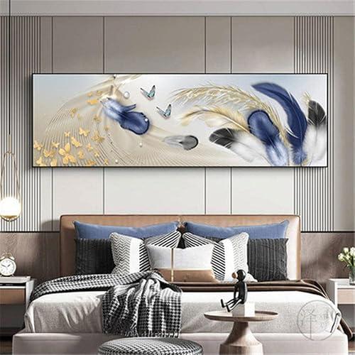 DIY Kit de Peinture Diamant 5D Grande Taille Plume de papillon Plein Foret Broderie Diamant Painting Cristal Strass Point De Croix Arts Craft Pour Salon Chambre Bureau La Décor 80x220cm - Nail Gallerys