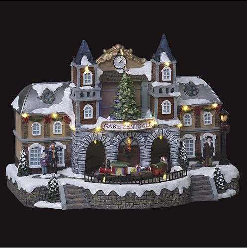 Feeric Lights et Christmas - Village de noël Gare Centrale animé/Musical 20 LED + transfo - Nail Gallerys