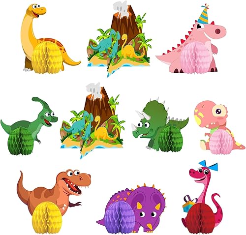9 Pièces Decoration Anniversaire Dinosaure, Table en Nid d'abeille DéCoration Anniversaire pour Enfants, Deco Table Anniversaire, Adapté Aux Anniversaires Et DéCorations De FêTe pour Enfants - Nail Gallerys