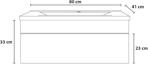 Home Deluxe - Ensemble de Meubles de Salle de Bain - WANGEROOGE BIG Noir - Small - INCL. lavabo et Accessoires complets - Largeur lavabo : env. 80 cm I Ensemble de Meubles de Salle de Bain lavabo - Nail Gallerys