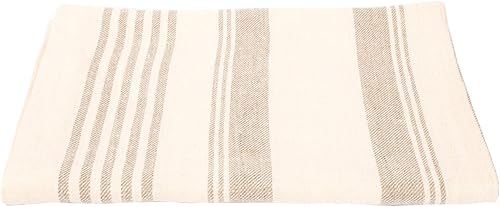 LinenMe Serviette de Bain, 70 x 130 cm, Motif œil-de-Perdrix, Collection Linum, Crème - Nail Gallerys