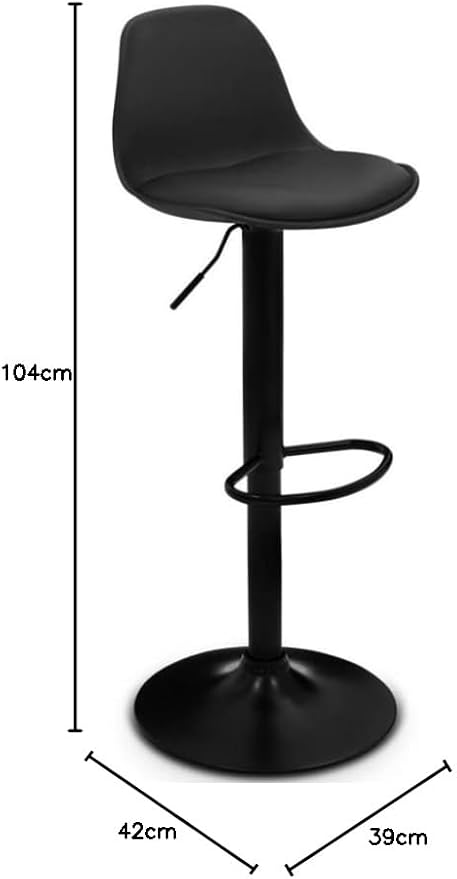 IDMarket - Lot de 2 tabourets de Bar Karl Design Noir Pied Noir - Nail Gallerys