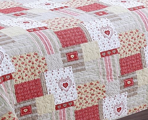 Fanny & Céline Couvre lit boutis de Luxe 100% Coton 180x240cm avec 1 taies 65x65cm Chamonix - Nail Gallerys