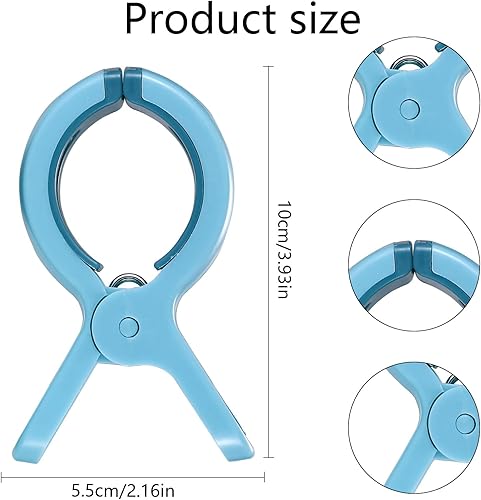 Lot de 6 grandes pinces à linge en plastique pour chaise longue de plage, serviette de plage, pinces à linge coupe-vent en plastique pour chaise longue, serviette de plage, chaise de piscine - Nail Gallerys