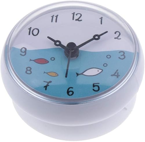 Fenteer Petite Horloge à Ventouse, Horloge Murale, Horloge à Ventouse de Salle de Bain, Horloge de Réfrigérateur, Horloge de Salon - Blanc - Nail Gallerys
