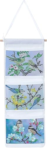 Sac de Rangement Suspendu, 5D Diamond Painting Organisateur Poche Suspendu avec 3 Poches, Strass Diamant Peinture Sac Porte de Rangement Mural, pour Salle de Bain, Chambre - Nail Gallerys